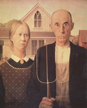 Grant Wood American Gothic (nn03)